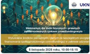 Webinarium CEDUR „Wyłudzanie środków pieniężnych i danych ze szczególnym uwzględnieniem finansowania społecznościowego (crowdfundingu) w zakresie udzielania pożyczek”, 5 listopada 2025 roku